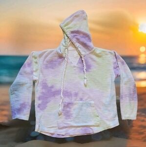 Southern Spirit Hooded Tie-Dye Pullover Pastel Colors Size M Colorful Rope Tie